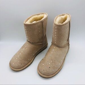 EVA & ZOE - GIRLS GORGEOUS SPARKLY RHINESTONE FAUX FUR LINED BOOTS SIZE 4M